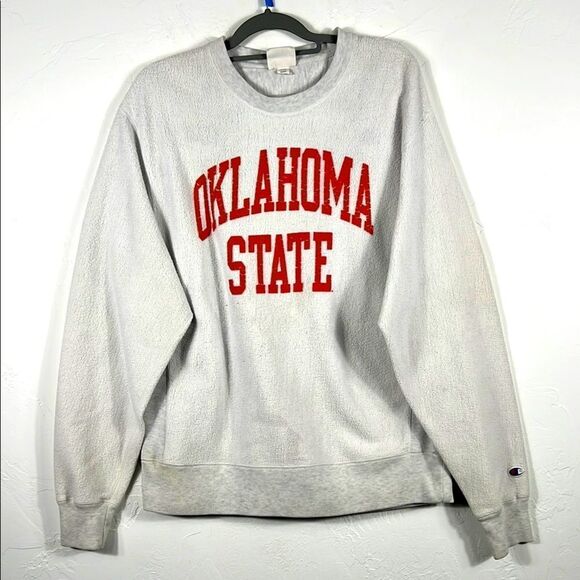 🏈🏀 Vintage OKLAHOMA STATE COWBOYS Champion Reverse Weave Crewneck Sweatshirt L - Picture 1 of 12